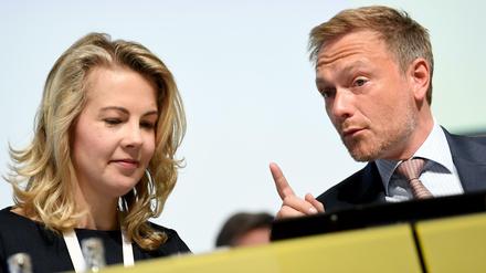 FDP-Generalsekretärin Linda Teuteberg und Christian Lindner, Fraktionsvorsitzender und Parteivorsitzender der Liberalen.