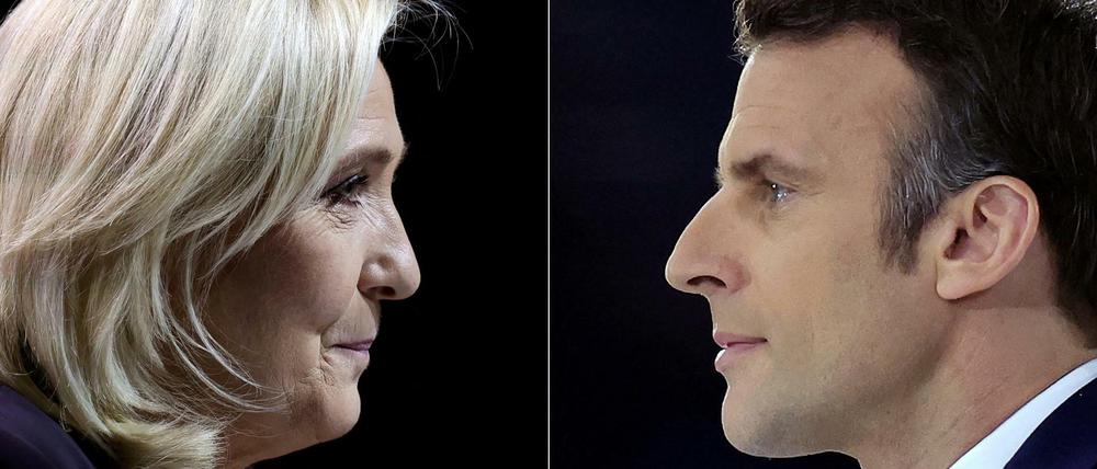 Sie oder er? Herausforderin Marine Le Pen und Präsident Emmanuel Macron. 