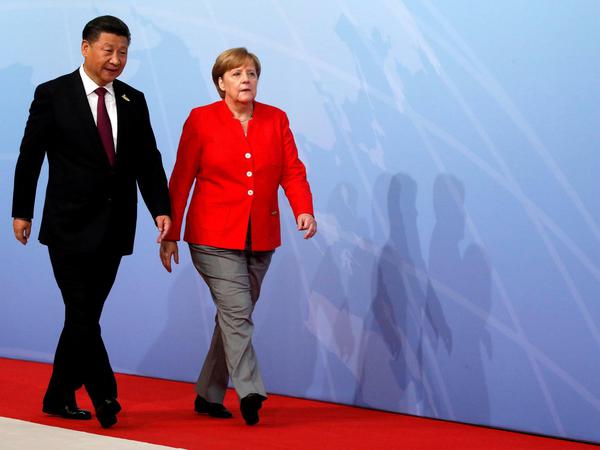 Chinas Staatschef Xi und Kanzlerin Merkel im Juli 2017.