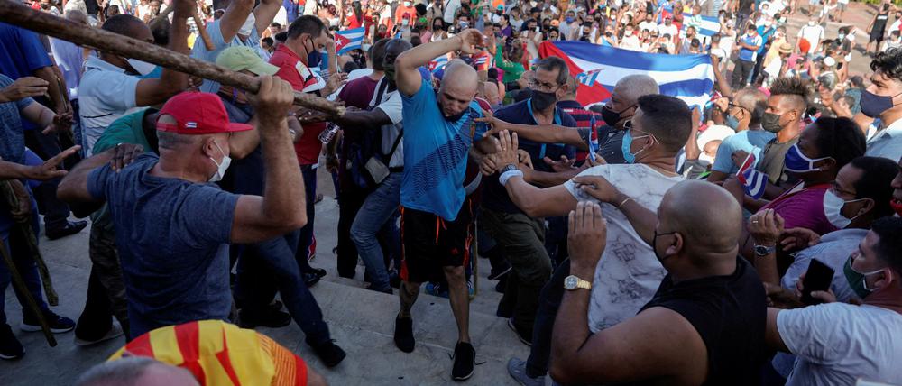 Massenproteste auf Kuba im Juni 2021.