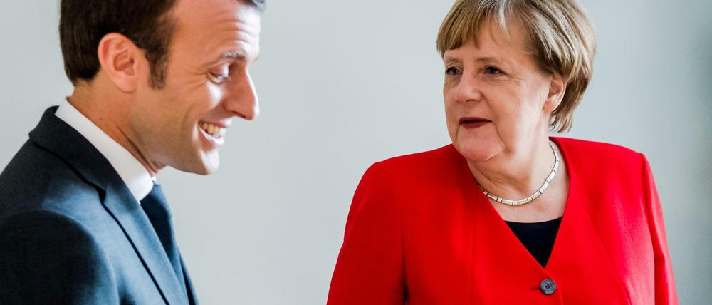 Frankreichs Staatschef Emmanuel Macron und Kanzlerin Angela Merkel.