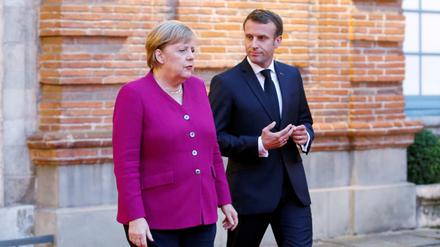 Schwierige Zeit: Bundeskanzlerin Angela Merkel und Frankreichs Präsident Emmanuel Macron.