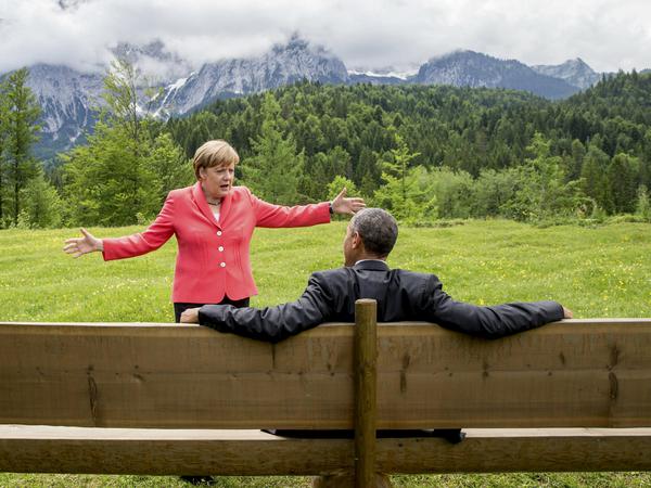 Ikonisches Foto: Angela Merkel und Barack Obama beim G7-Gipfel in Elmau 2015