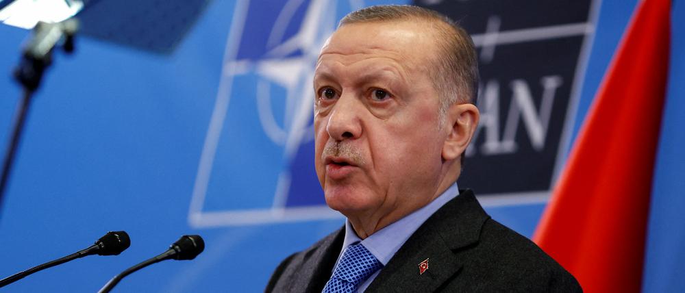 Der türkische Präsident spricht nach Verhandlungen mit den Nato-Partnern.