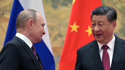 Der russische Präsident Vladimir Putin beim Treffen mit Chinas Präsident Xi Jinping in Beijing am 4. Februar. ,