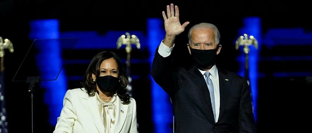 Der gewählte künftige US-Präsident Joe Biden und seine Vize-Präsidentin Kamala Harris .