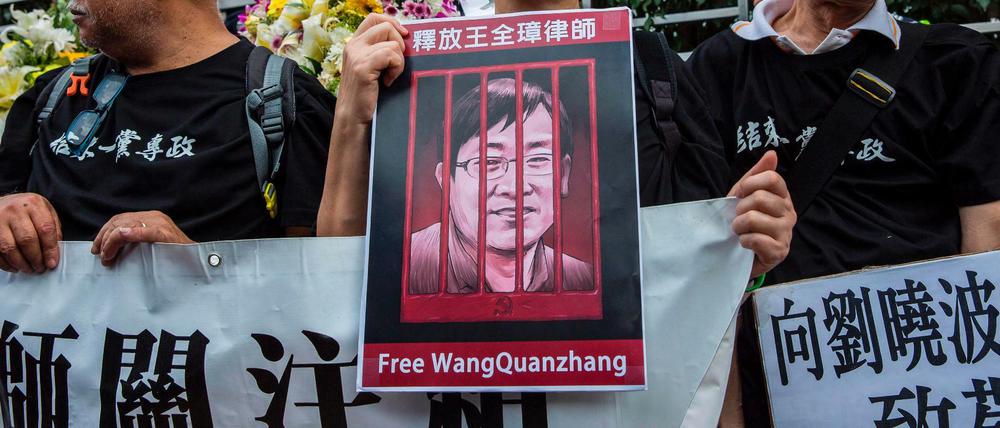 Demonstration für die Freilassung von Wang Quanzhang in Hongkong