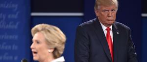 Im Visier: Hillary Clinton und Donald Trump bei ihrer zweiten TV-Debatte. 