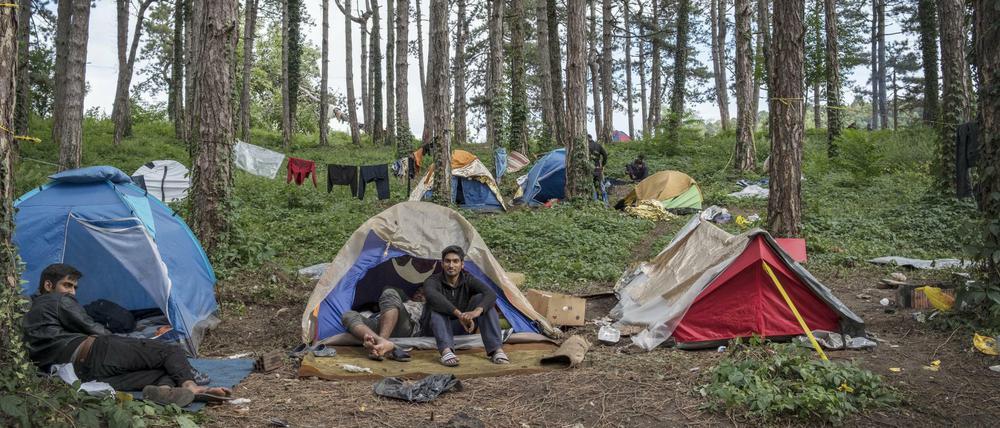 Migranten in einem bosnischen Wald. An der Grenze zu Kroatien wurden einige illegal zurückgewiesen.