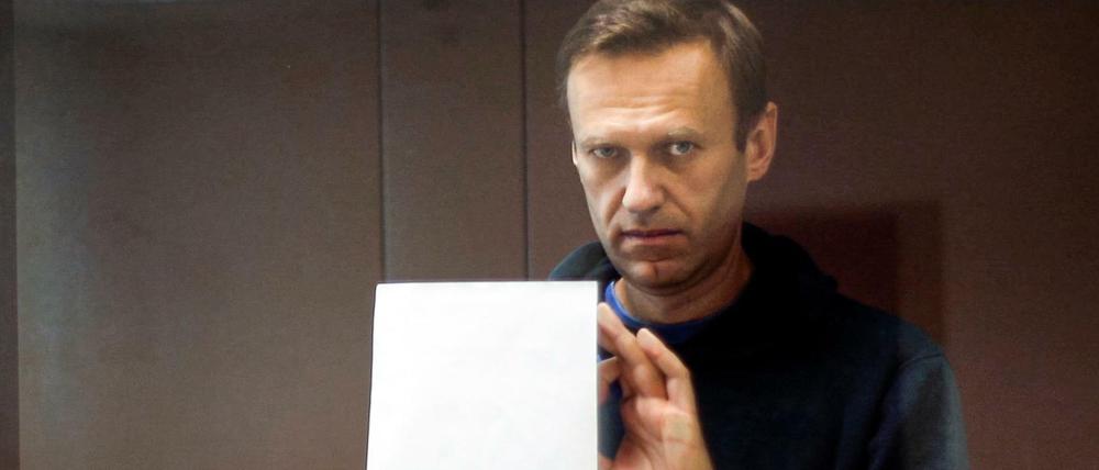 Der russische Oppositionsaktivist Alexej Nawalny während des Prozesses gegen ihn. Er muss nun ins Straflager.