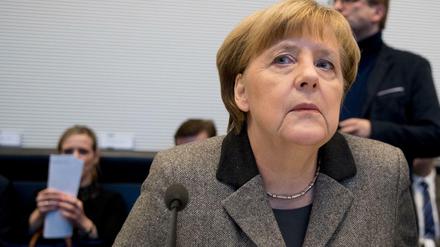 Bundeskanzlerin Angela Merkel (CDU) am Dienstag in der Fraktionssitzung. 