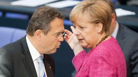Richtungweisend. Bundeskanzlerin Merkel bedankt sich höflich bei Minister Friedrich für seine Arbeit. Bilder wie dieses, aufgenommen am Rand von Bundestagsdebatten, wird es so bald nicht mehr geben.