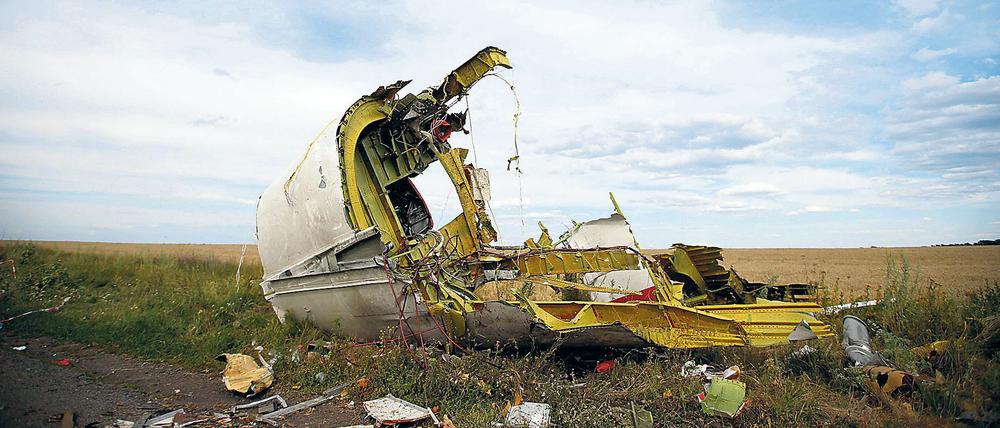 Wrackteile von Flug MH17 an der Absturzstelle in der Ostukraine.