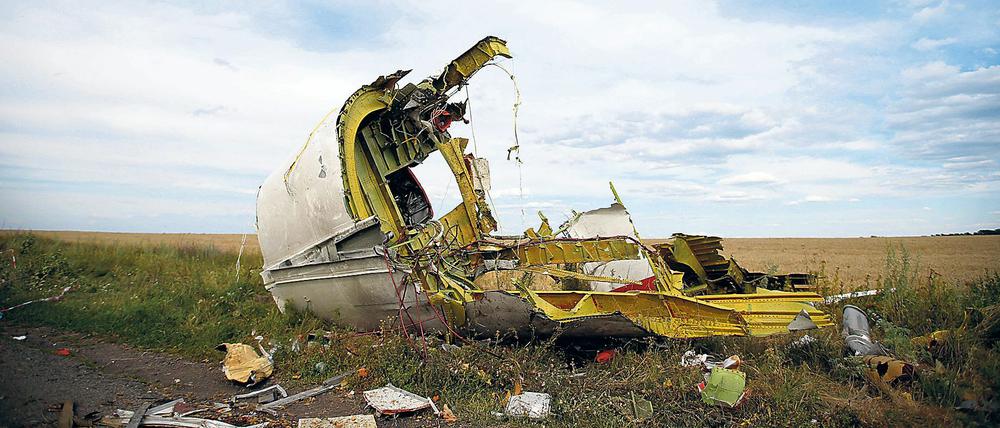 Das Wrack der Maschine MH17, die in der Ostukraine abstürzte. 