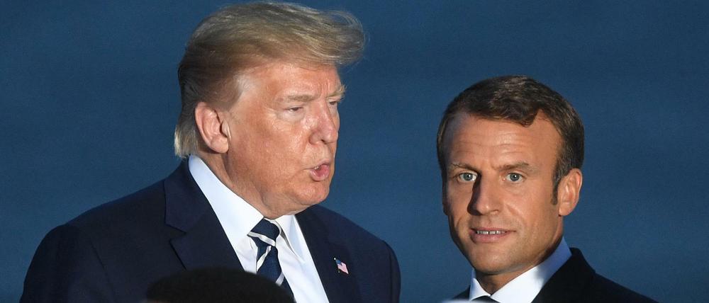 Der Präsident von Frankreich, Emmanuel Macron, mit US-Präsident Donald Trump.