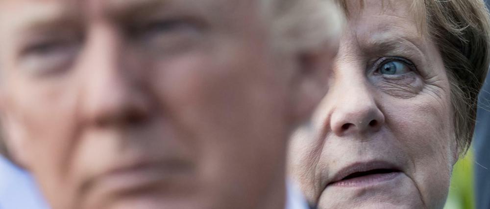 Kritischer Blick: Angela Merkel kritisiert das Verhalten der USA beim G7-Gipfel.