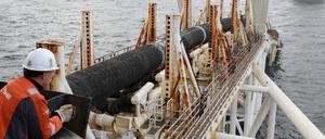 Verlegearbeiten für die Gaspipeline Nord-Stream 2 in der Ostseee.