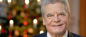 Bundespräsident Joachim Gauck bei seiner Weihnachtsansprache 2014.