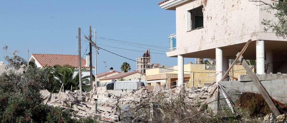 Die Trümmer des Hauses in Alcanar, in dem die Terrorzelle sich offenbar vorbereitete.