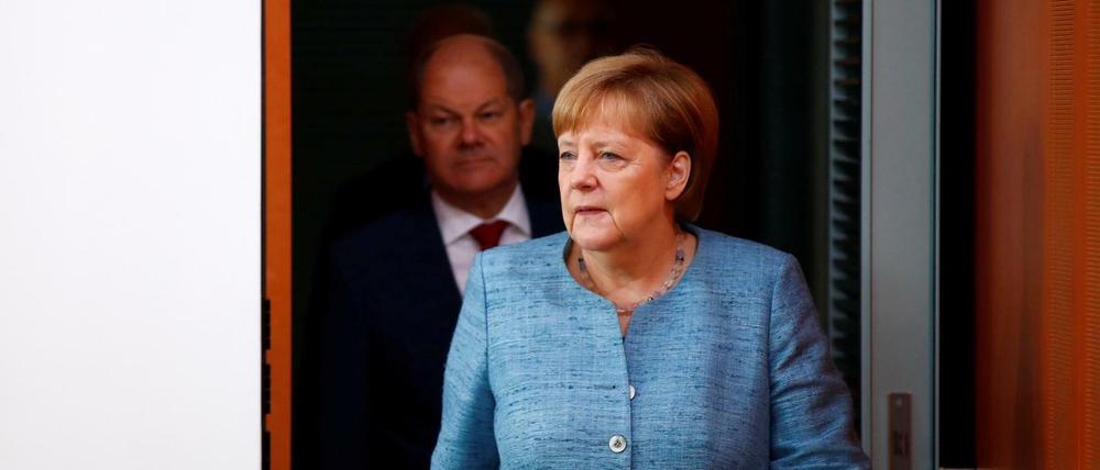 Bundeskanzlerin Angela Merkel (CDU) und Finanzminister Olaf Scholz (SPD).