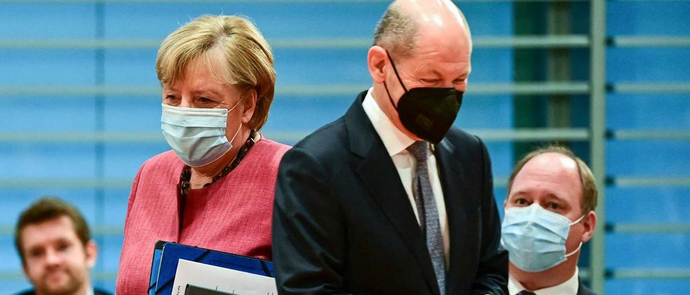 Auch die Coronakrise übergibt Angela Merkel ihrem wahrscheinlichen Nachfolger Olaf Scholz. 