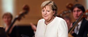 Vorzeitige Bilanz. Kanzlerin Angela Merkel am Ende ihrer Rede zum Jahrestag der Deutschen Einheit. 