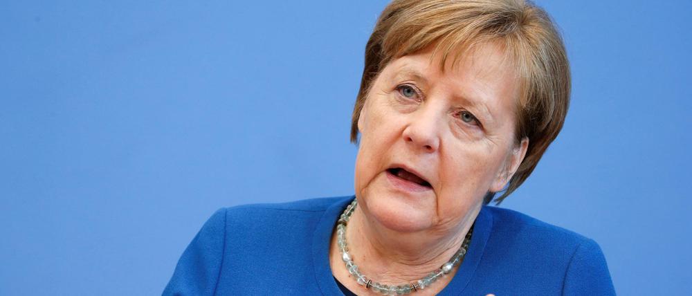 Kanzlerin Angela Merkel bei ihrem ersten großen Auftritt zur Corona-Krise. 