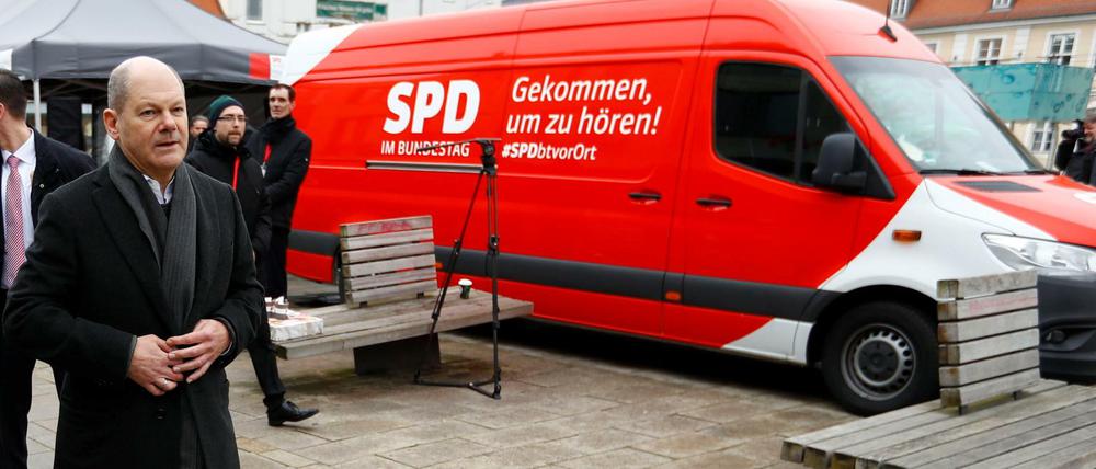 Zuhören wollen die SPD-Größen um Olaf Scholz im Osten.
