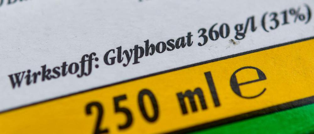 Umstrittener Stoff: Verpackung eines Unkrautvernichtungsmittel, das den Wirkstoff Glyphosat enthält