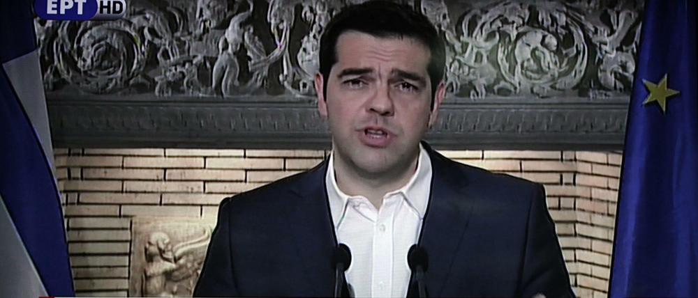 In einer TV-Ansprache hat Griechenlands Ministerpräsident Alexis Tsipras ein Referendum über die Sparforderungen der Gläubiger angekündigt.