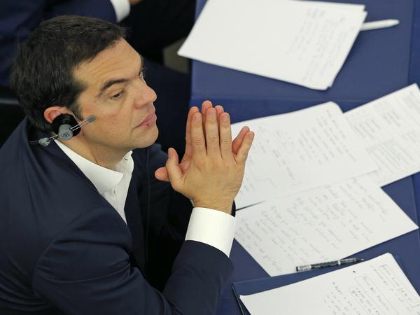 Der griechische Ministerpräsident Alexis Tsipras im Europaparlament 
