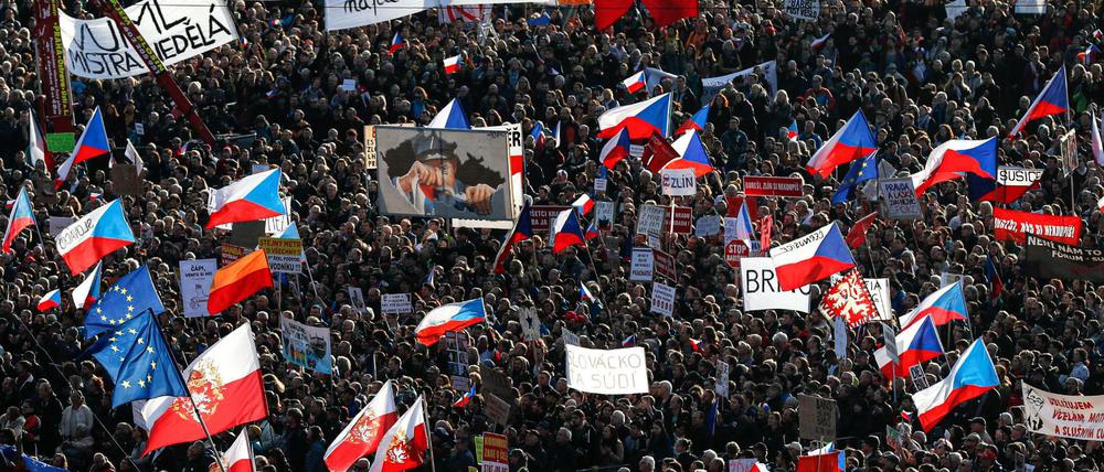 Großkundgebung in Prag gegen die Regierung von Ministerpräsident Babis im November