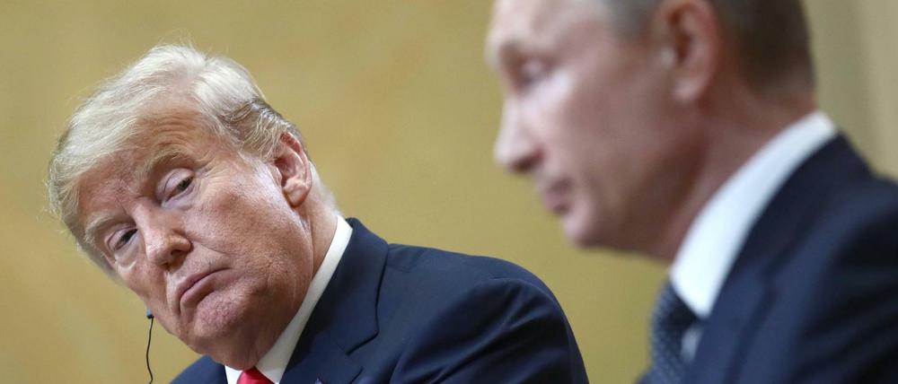 US-Präsident Donald Trump und Wladimir Putin bei einem Treffen in Helsinki im Juli.