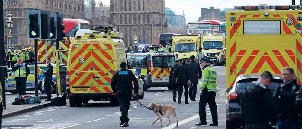Der Täter fuhr sein Fahrzeug auf der Westminster Brücke sein Auto gezielt in Menschen. 