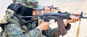 Vorgezeigt. Soldatinnen der jemenitischen Antiterrortruppe beim Üben.