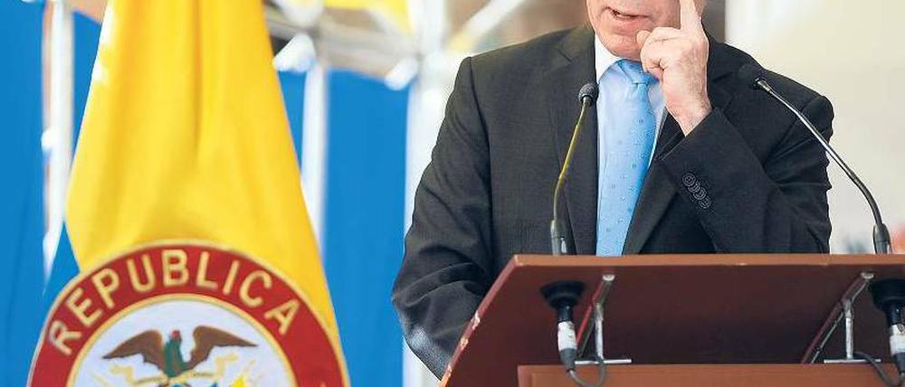 Präsident Juan Manuel Santos regiert Kolumbien seit knapp einem Jahr. Foto: AFP