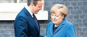 EU-Partner. Kanzlerin Merkel und Premier Cameron im Februar in London.