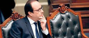 Nachdenklich. Frankreichs Präsident Hollande ist in der ersten Hälfte seiner Amtszeit wenig geglückt.