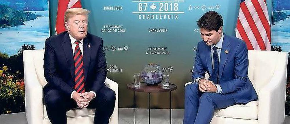 Schwierige Partner. US-Präsident Donald Trump und Kanadas Regierungschef Justin Trudeau. 