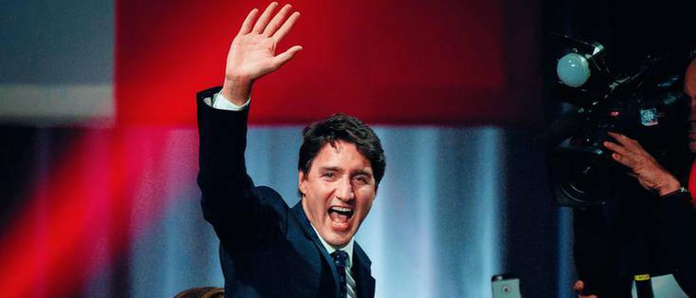 So sieht Erleichterung aus: Justin Trudeau hatte mit reichlich Problemen während des Wahlkampfs zu tun – am Ende schnitt er besser ab als gedacht. 
