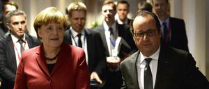 Kanzlerin Angela Merkel und Frankreichs Präsident François Hollande am Donnerstag in Brüssel.