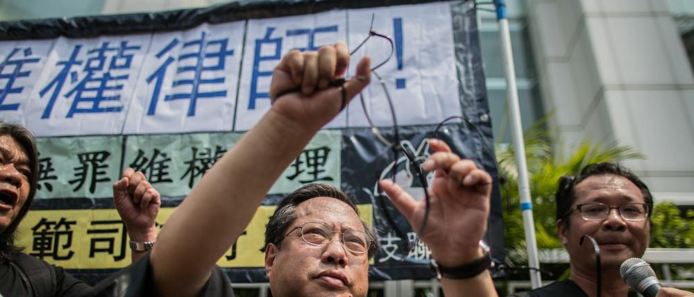 In Hongkong gibt es Proteste gegen das Vorgehen der chinesischen Sicherheitsbehörden.
