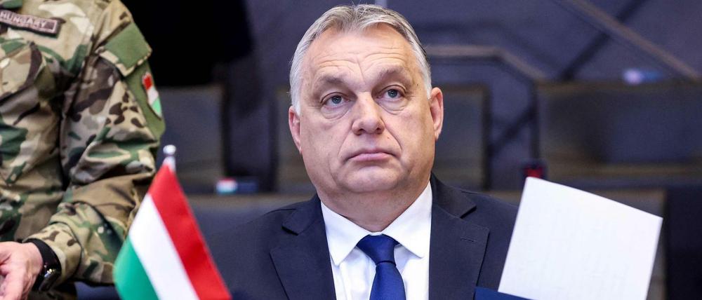 Der ungarische Premierminister Viktor Orban bei einem Nato-Treffen Ende Februar 2022. 