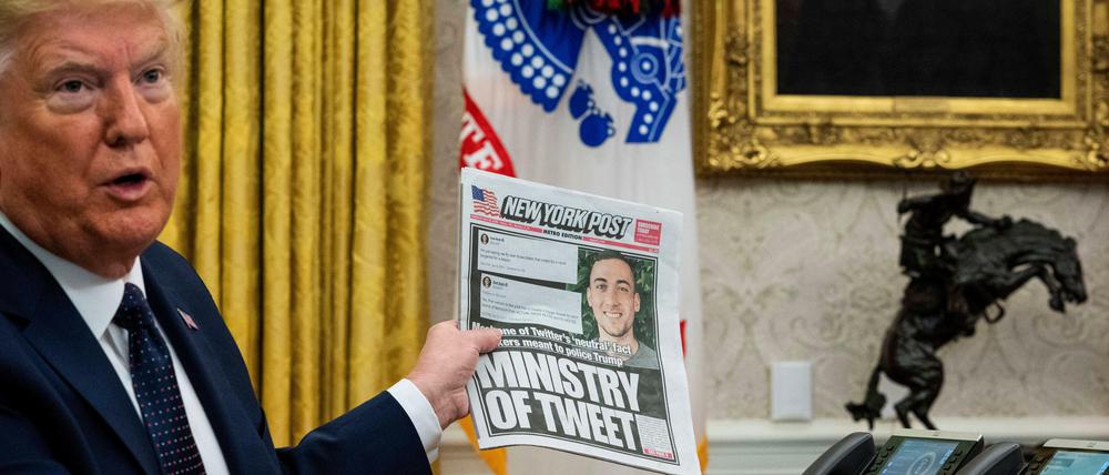 Im Mai hatte US-Präsident Donald Trump Facebook und Twitter bestraft – nach einem „New York Post“-Bericht.
