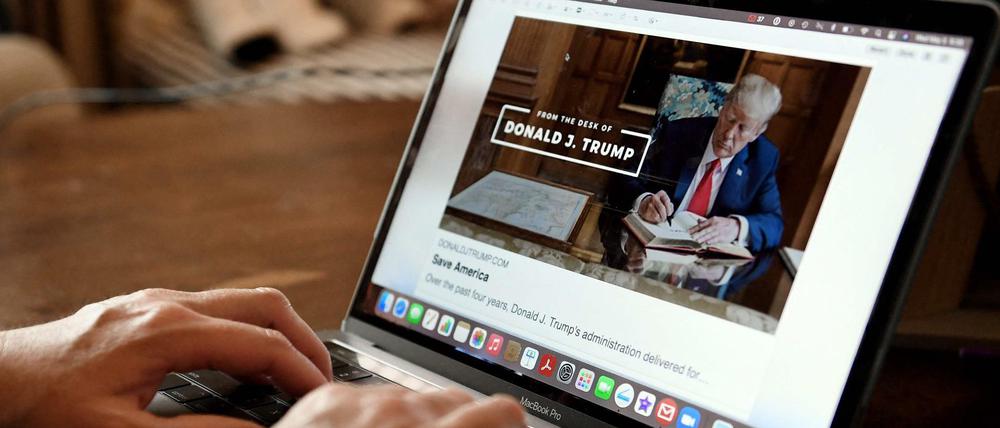Blick auf die neue Website von Ex-US-Präsident Donald Trump