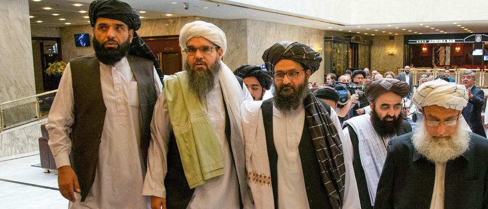 Eine Taliban-Delegation bei Gesprächen in Moskau vergangene Woche.