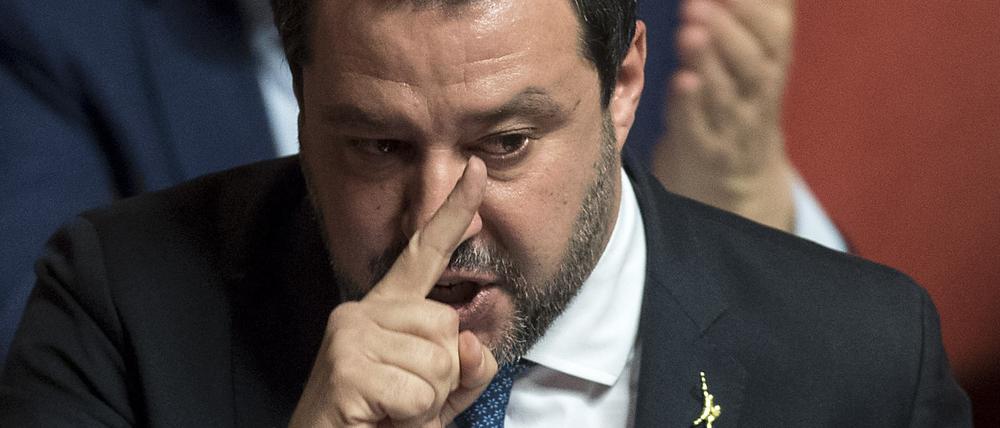 Matteo Salvini, früherer Innenminister von Italien, nach der Entscheidung des Senats über die Aufhebung seiner Immunität.