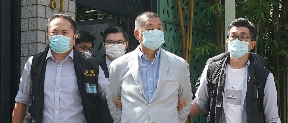 Jimmy Lai bei seiner Festnahme im August 2020
