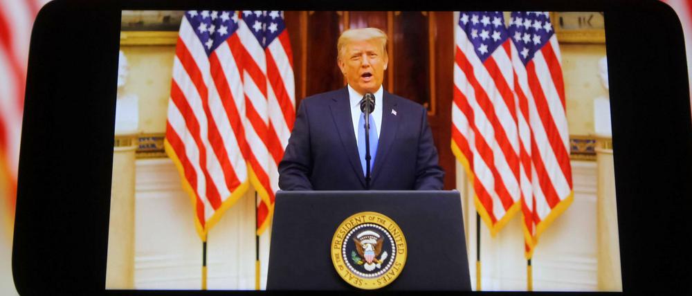 Videobotschaft zum Abschied: Der scheidende US-Präsident Donald Trump