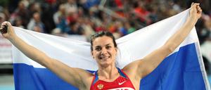 Jelena Issinbajewa posiert derzeit nicht mehr mit Russland-Fahne.